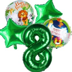 Foliebuket 5 Stk. M Tal/ Jungle 82 cm.