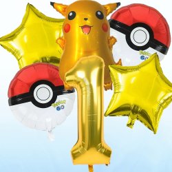 Foliebuket 6 stk. M. Tal/ Pokemon 100 cm.