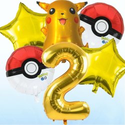 Foliebuket 6 stk. M. Tal/ Pokemon 100 cm.