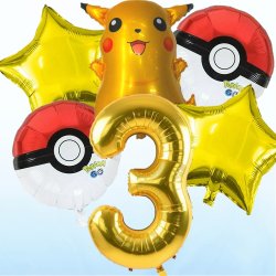 Foliebuket 6 stk. M. Tal/ Pokemon 100 cm.