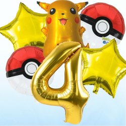 Foliebuket 6 stk. M. Tal/ Pokemon 100 cm.