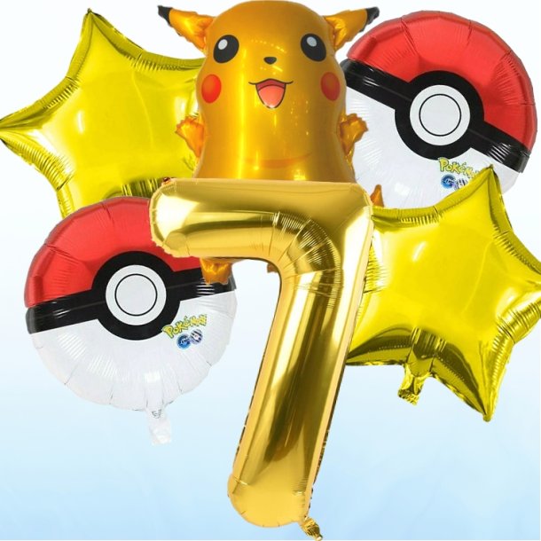Foliebuket 6 stk. M. Tal/ Pokemon 100 cm.