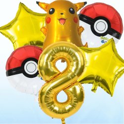 Foliebuket 6 stk. M. Tal/ Pokemon 100 cm.