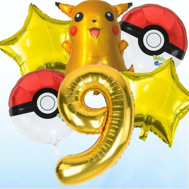 Foliebuket 6 stk. M. Tal/ Pokemon 100 cm.