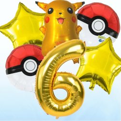 Foliebuket 6 stk. M. Tal/ Pokemon 100 cm.