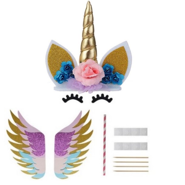 Kagedekoration/ Unicorn Guld