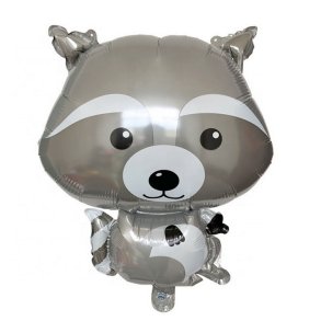 Vaskebjrn/Folieballon 65x48 cm.