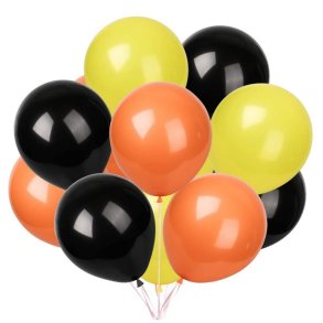 Latex Balloner 12 Stk./ Gul-Sort-Orange