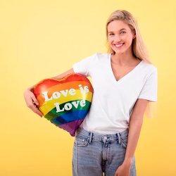Folieballon Regnbue "Love is Love" 35 cm.