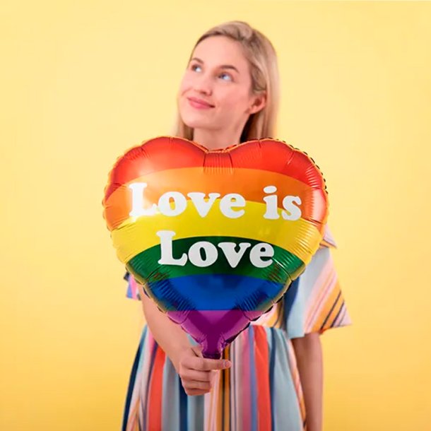 Folieballon Regnbue "Love is Love" 35 cm.