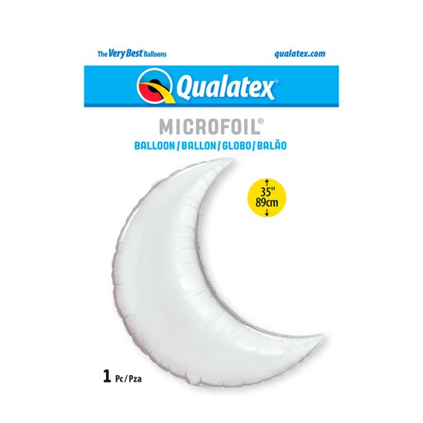 Halvmne Folieballon 89 cm/ Slv