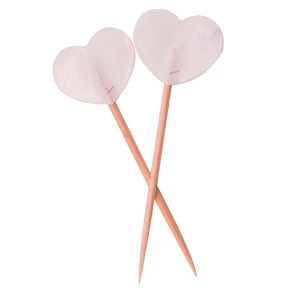 Kagepinde Hjerter Hvid/ 50 stk.