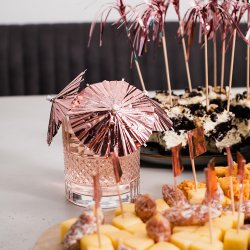 Paraplypinde Metallic Rosegold  / 10 stk.