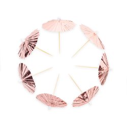 Paraplypinde Metallic Rosegold  / 10 stk.