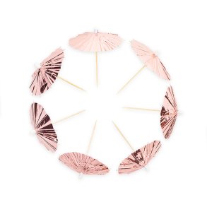 Paraplypinde Metallic Rosegold  / 10 stk.