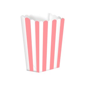  Popcornbger Stribet Rosa / 5 stk. 