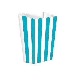 Popcornbger Stribet Turkis / 5 stk. 