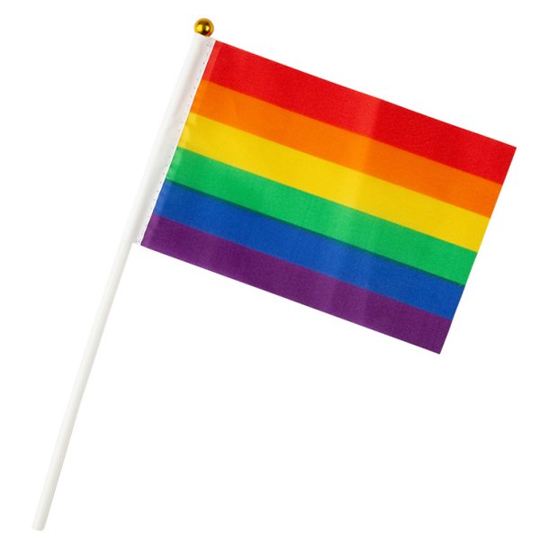 Stof Vifteflag Regnbue 6 stk.