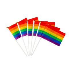 Stof Vifteflag Regnbue 6 stk.